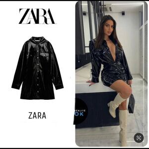 NWT ZARA FAUX LEATHER DRESS